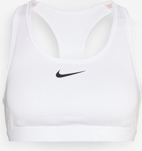 NIKE W NK SWSH MED SPT BRA Dames Sportbeha - XS - Wit:Zwart