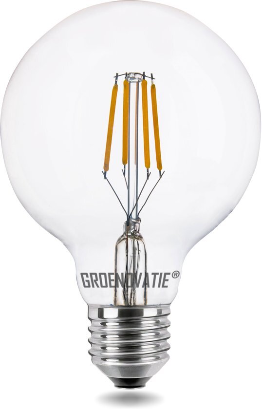 Groenovatie LED Filament Globelamp E27 Fitting - 4W - 140x95 mm - Warm Wit - Dimbaar