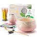 TEANAGOO Set matcha 7 pièces, Kit matcha rose, Kit poudre matcha cérémonie, Service à thé matcha pour latte, Fouet et bol à matcha avec cuillère et tamis, Bol en céramique motif Fuji, Cadeau pour amateurs de matcha, Promotion Nouvel An, Meilleures