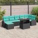 Prolenta Maison Exclusive Tuinset met 8 stukken, zwarte polyrotan loungeset