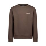 Airforce sweater met logo - donkerbruin