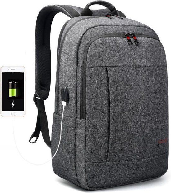Tigernu Business II 17" Laptop Backpack - Anti-Theft, Water-Resistant - Gray