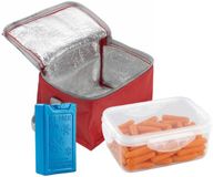 Bellatio Design Lunchtas / koeltas set - 3-delig - Rood - 21 x 15 x 13 cm