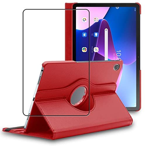 ebestStar - Beschermhoes compatibel met Lenovo Tab M10 Plus 10.6 (Gen 3) - rood + displaybeschermfolie van gehard glas