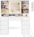Songmics Kaptafel – Met LED-spiegel, stopcontact en 9 lades
