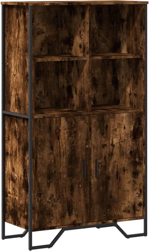 vidaXL - Hoge kast - 79,5x35,5x137,5 cm - bewerkt hout - gerookt eikenkleurig