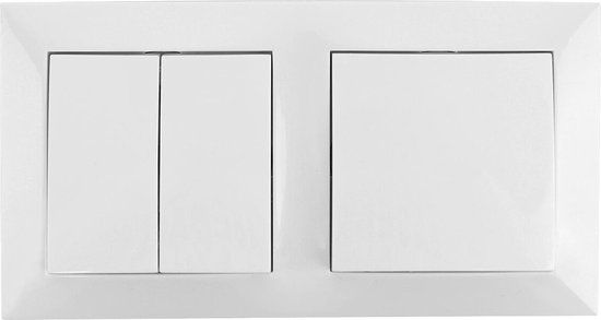 BES LED Wisselschakelaar - Aigi Cika - Inbouw - 1-voudig - Wit - Incl. Afdekraam