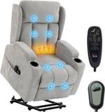 HOMCOM Elektrische relaxfauteuil - Lichtgrijs