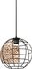 LEDVANCE Decor Cage Globe hanglamp, industriële stijl, zwart/bruin, behuizing van metaal en riet, E27 fitting, diameter 300 mm, eenvoudige montage, lamp niet inbegrepen
