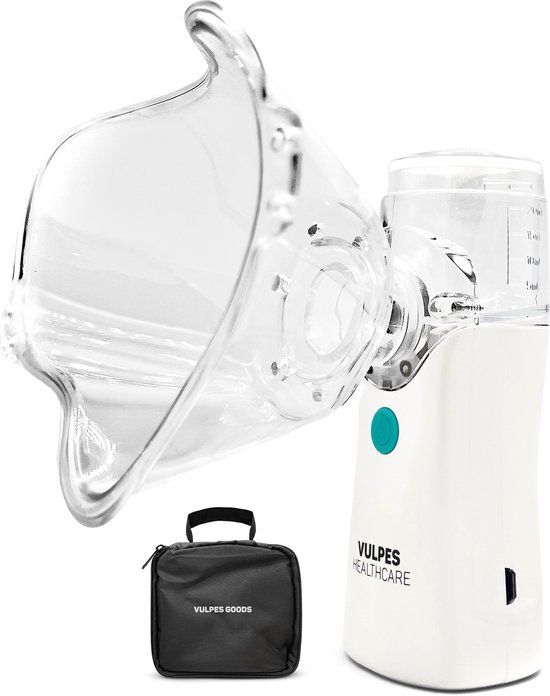 Vulpes Goods® HealthCare - Ultrasone Vernevelaar Inhalator - Nebulizer - Oplaadbaar - Incl. 4 Mondstukken & Reistas