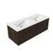 Saniclass Set meuble de salle de bain cadre en bois - 120x45x42cm - Lavabo en céramique Vygo blanc - 2 vasques - 2 trous de robinet - 1 tiroir - chêne mat anthracite (bois) SW1420773/SW804533