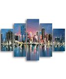 Homemania Afbeelding New Yorkb-5 steden en landschappen per woonkamer, meerkleurig, van MDF, 95 x 0,3 x 60 cm