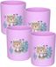 Plasticforte gobelets incassables - 4x - plastique - 350 ml - violet - léopard - enfants - camping - gobelets