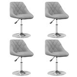 VidaXL Eetkamerstoelen draaibaar 4 st fluweel lichtgrijs