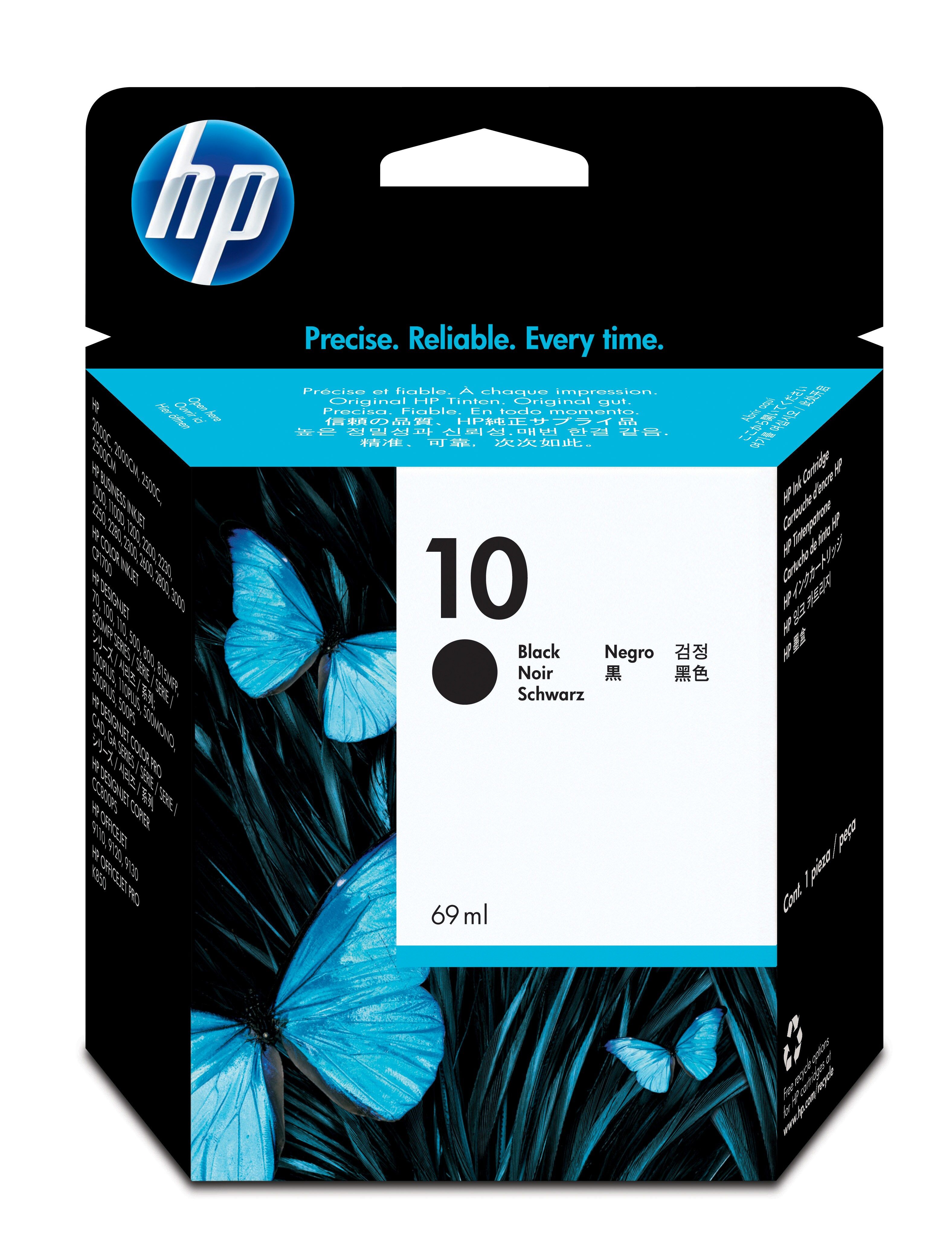 HP 10 Zwart Inktcartridge - Origineel - Standaard Rendement