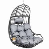 YITAHOME Hangende eierschommelstoel, rotan, 150 kg, grijs
