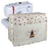 Hobby Gift Exclusieve hoes voor naai- en borduurmachine met zakken, stof, voor de meeste standaardmachines Singer Brother 33,5 x 44 x 21cm, bijen
