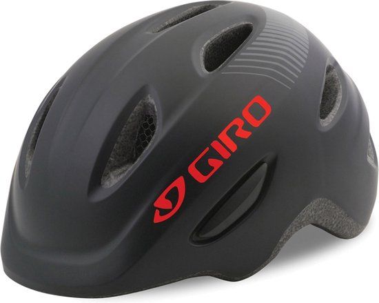 Giro Scamp Kinder Fietshelm - Zwart/Rood - Maat S (48-52 cm)