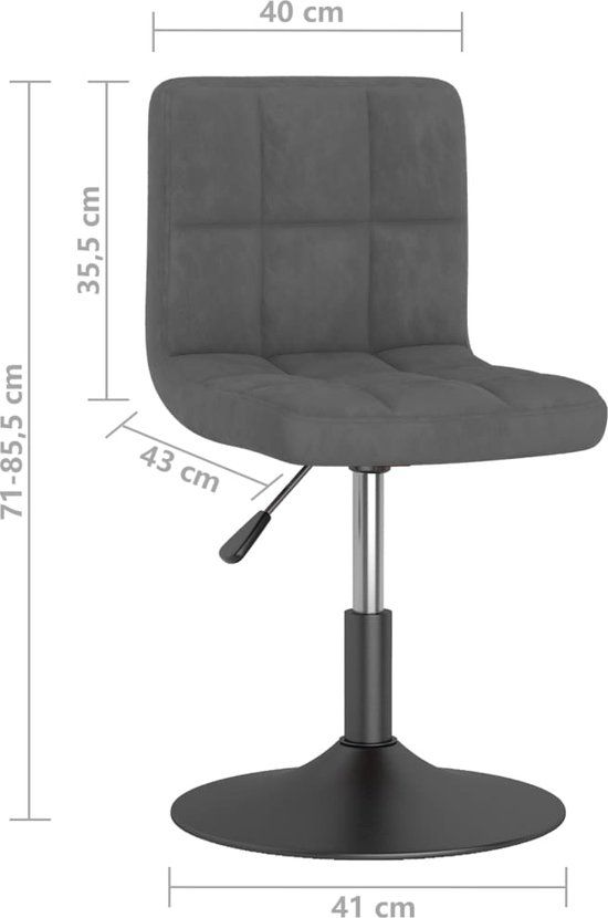 vidaXL Eetkamerstoelen draaibaar 6 stuks fluweel donkergrijs