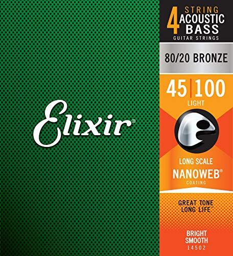 Elixir Elixir® Strings roestvrijstalen snaren voor viersnarige basgitaar met NANOWEB®-Coating, lange nek, licht (.045-.100)