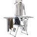 Sèche-linge pliable avec extensions réglables et porte-chaussures, acier inoxydable, 156,5 x 68 x 192 cm, argent