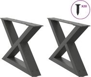 vidaXL Pieds de table basse - 2 pièces - 50x(30-31,3) cm - Acier - Anthracite
