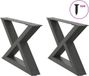 vidaXL Pieds de table basse - 2 pièces - 50x(30-31,3) cm - Acier - Anthracite