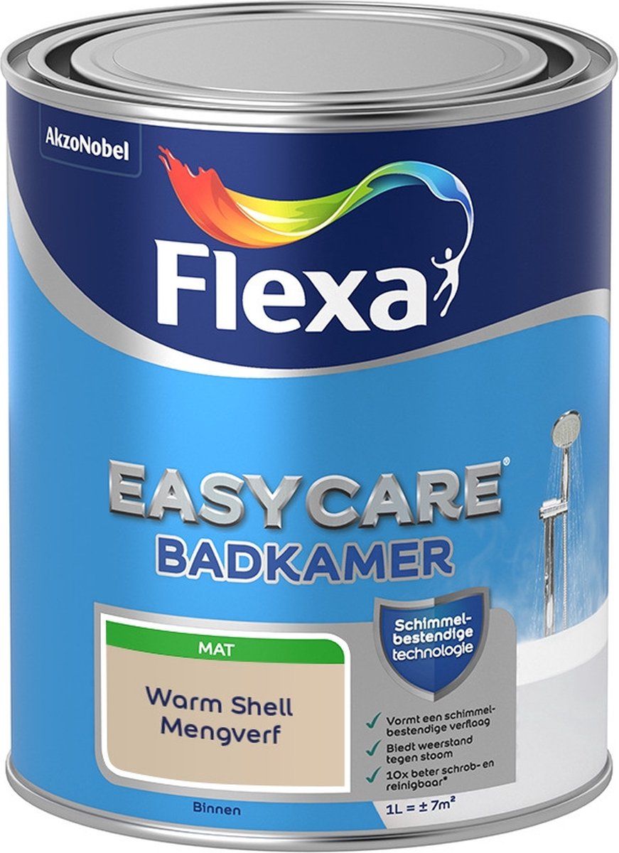 FLEXA Easycare Muurverf - Badkamer - Mat - Warm Shell - 1 liter