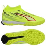 PUMA Ultra 6 Match Mid Laceless + TT Unleashed - Jaune/Noir/Rouge éclatant/Jaune Enfant - Stabilisé (TF), pointure 37½