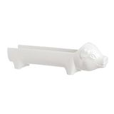 la Porcellana Fattoria Knorretje Salami Houder Geschenkdoos, Porselein, Wit, 28 x 7 x 9 cm