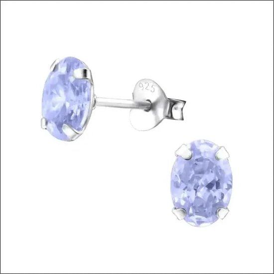 Aramat jewels ® - Zilveren zirkonia oorbellen ovaal medium groen 3x4mm