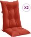 vidaXL - Stoelkussens - 2 st - hoge rug - 120x50x7 cm - stof - gemêleerd - rood