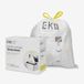 EKO 10-15 Liter Afvalzakken, 80 Stuks, PerfectFit Vuilniszakken met Trekkoord, Keuken en badkamer Prullenbakzak, Stevig en Lekbestendig, Wit, Code C