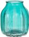 Bellatio Design Vase - turquoise bleu transparent verre - 14 x 16 cm - vase