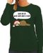 Bellatio Decorations Bol Luiaard Kerstsweater - Wake me up when christmas is over - groen - voor dames - Kerstkleding / Christmas outfit XXL