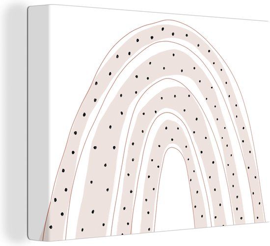 OneMillionCanvasses Canvas Schilderij Regenboog Stippen Pastel 120x90 cm - Wanddecoratie