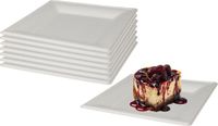 Merkloos / Sans marque Koopman International BBQ/Verjaardag feest bordjes - 40x - 1-vaks - wit - D21 cm - suikerrietpulp - composteerbaar - wegwerpbordjes