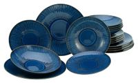 CreaTable, 10591 Serie Sea Breeze servies, 18-delig, aardewerk, vaatwasser- en magnetronbestendig, gemaakt in Portugal