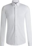 BOSS Hank-s slim fit overhemd - tricot - wit - Strijkvriendelijk - Boordmaat: 40