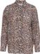 ICHI - IHSAFARY SH - Dames - Lange mouwen shirts - Bruin Leopard AOP