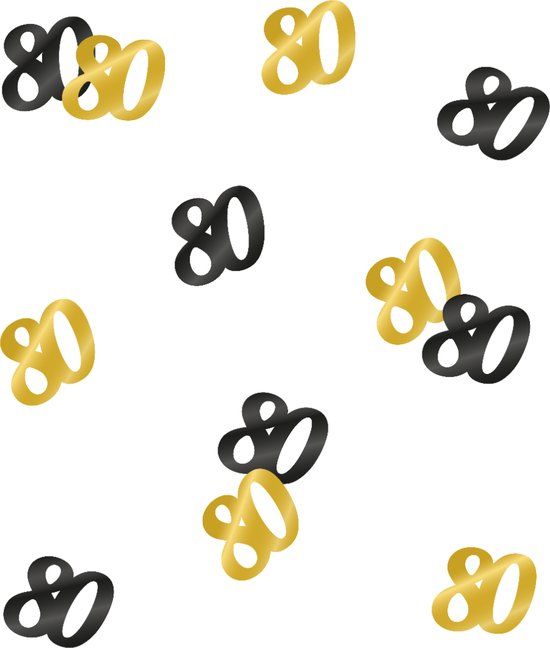 Confetti Classy 80 jaar zwart-goud - Verjaardagsdecoratie