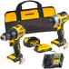 DEWALT Kit 2 Outils Perceuse Visseuse DCD708 + Visseuse à Chocs DCF787 - 2 batteries 18V 2Ah et 4Ah + Chargeur + Sac- DCK2078MDR-QW