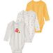 LUPILU Body, 3 pièces, en pur coton. (Blanc/jaune, 62/68)