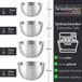 Inox kookset, 4-delig, vaatwasmachinebestendig, 1-35 liter, stapelbaar, antislip