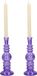 Bougeoir Florence - 2x - verre violet - clair - D8,5 x H23 cm