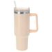 Excellent Houseware Drinkbeker RVS grote beker met rietje 1200ml multicolor mat.