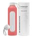 Wessper Glazen Motivatie Drinkfles 1l met Siliconen Hoes - Koraalrood