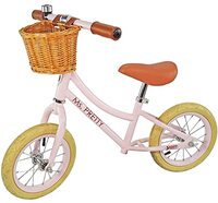 Best Sporting Retro loopfiets voor kinderen vanaf 3 jaar, met bel en mand, 12 inch wielen (30,6 cm) (rosé)