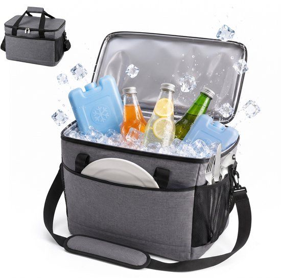 Merkloos Relaxdays Koeltas - 20 l - grijs