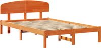 vidaXL Bedframe - Wasbruin - 140 x 190 cm - Massief grenenhout